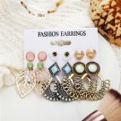 6Pairs/Set Fashion Women Earrings Set Crystal Flower Leaves Ear Stud Jewelry New