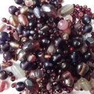 130g of Indian lampwork glass beads .. mixed shades of purple lilac lot