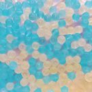Bag of 250 yellow & blue mix frosted glass 8mm beads .. aqua matte lot