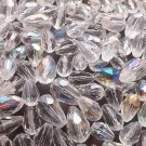 180x glass crystal teardrop beads .. 10mm 12mm 14mm clear AB mixed lot