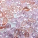 110x glass crystal teardrop faceted beads .. 12mm x 8mm pink & peach mixed lot