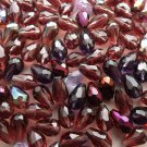 110x glass crystal teardrop beads .. 10mm 12mm purple shades mixed lot