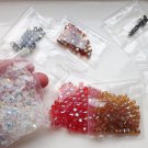 Job lot of 4mm crystal glass cube 4mm beads .. square clear AB red brown