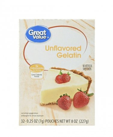 UNFLAVORED GELATIN - Great Value 32 pouches Compatible To Knox