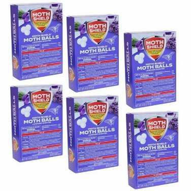 Moth Shield Balls Kills Moths & Carpet Beetles Lavender Scent Each 4 oz -6 Boxes