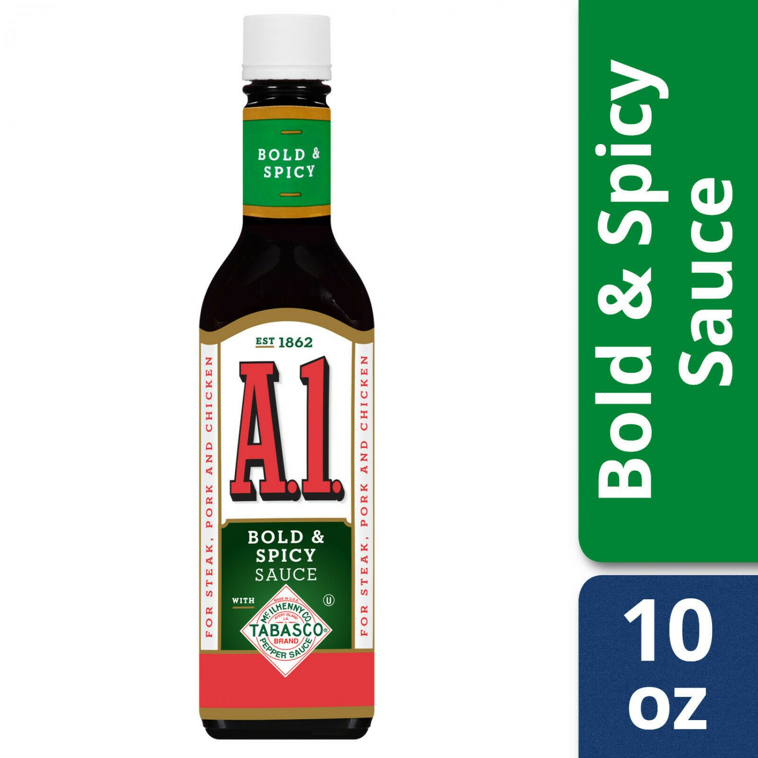 A1 Tabasco Steak Sauce Bold & Spicy Tabasco Flavor 10 oz