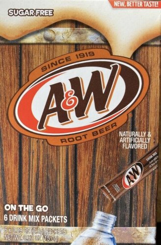 A & W Root Beer ~ 6 Sticks ~ Sugar Free ~ Drink Mix