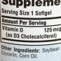 Naturalist Vitamin D3 -125 mg (5000 iu) Bone & Immune System Health 100 Softgels