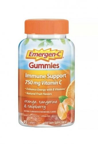 Emergen-C Immune Support  Vitamin C Orange Tangerine Raspberry 45 Gummies 750mg