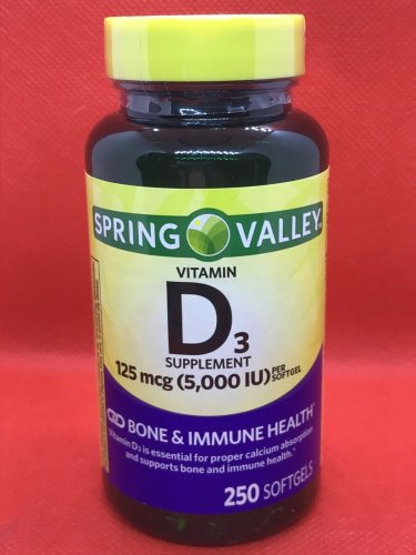 Vitamin D3 Supplement 125 mcg 5,000 iu SOFTGELS - 250 Ct D3 New & Sealed