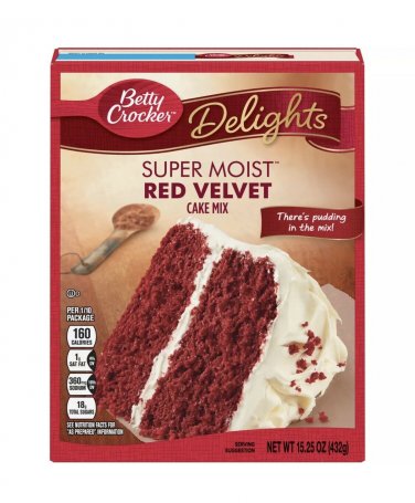 Betty Crocker Cake Mix Super Moist Delights Red Velvet w/ Pudding in the Mix