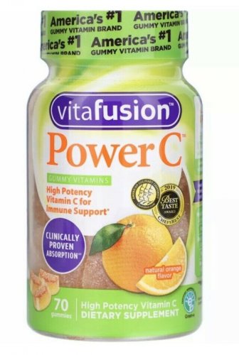 VitaFusion Power C High Potency Vitamin C Natural Orange, 63 Gummies