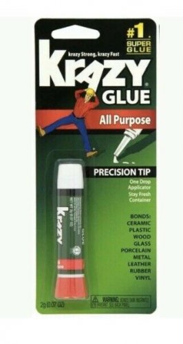 KRAZY GLUE SUPER GLUE CRAZY GLUE ALL PURPOSE ORIGINAL INSTANT REPAIR 0.07oz. 2g.