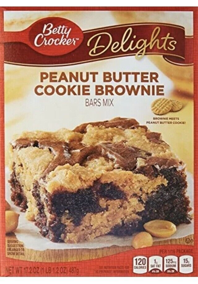 Peanut Butter Cookie Brownie Betty Crocker Delights Mix Bar Mix 172 Ounce 9233