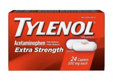 Tylenol Extra Strength Caplets Pain Reliever 500 mg 24 Count FAST FREE SHIPPING