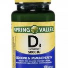 Vitamin D3 Softgels, 5000IU, 100ct Immune System & Health. Spring Valley.
