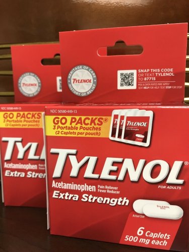 Tylenol Extra Strength Go Pack 6 Caplets 500mg Acetaminophen Exp 7/23 - 2x