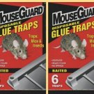 MOUSE GUARD GLUE TRAPS 12 Traps INSECTICIDE FREE BAITED - Compare To Tomcat