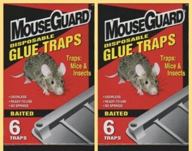 MOUSE GUARD GLUE TRAPS 12 Traps INSECTICIDE FREE BAITED - Compare To Tomcat