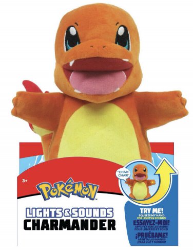 Pok&Atilde;&copy;mon Flame Action Charmander 10 Inch Interactive Plush with Lights and Sounds
