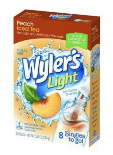 PEACH ICED TEA - WYLER'S LIGHT SINGLES TO GO DRINK MIX 8 PACKS ON THE GO