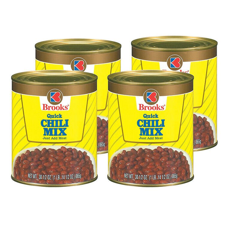 Brooks Quick Chili Mix 4 Cans 30.5 oz each