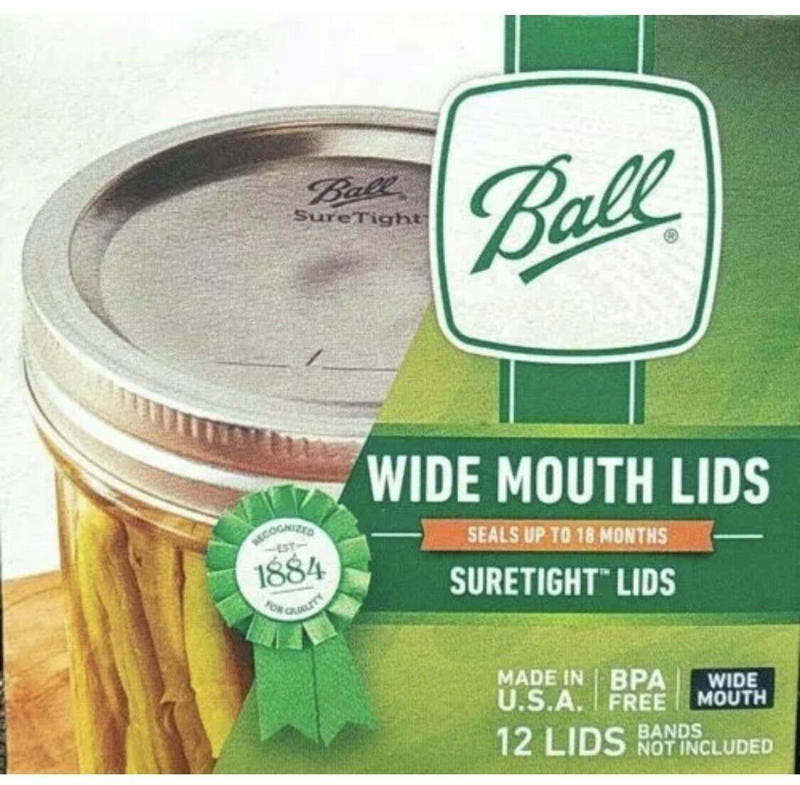 BALL Wide Mouth Jar Lids (12count) Canning Lids Suretight Lids