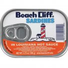 Beach Cliff Sardines in Louisiana Hot Sauce Wild Caught 3.75 Oz can