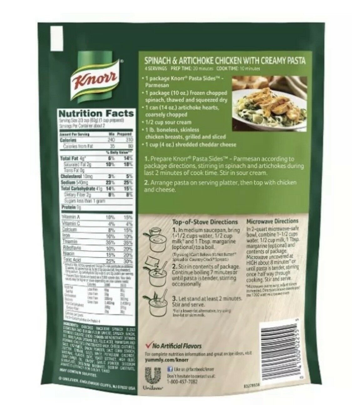 Knorr Pasta Sides Parmesan flavor Dish fettuccine 4.3 oz