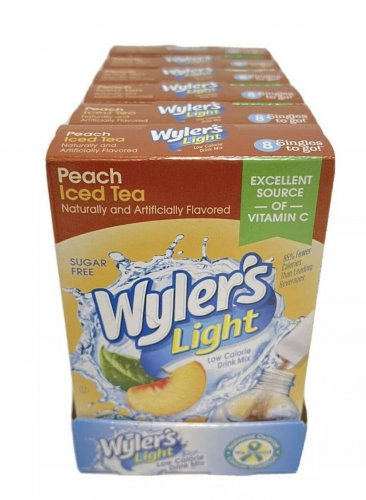 Peach Iced Tea Mix - 6x WYLER'S LIGHT SINGLES TO GO DRINK MIX 8 PKs Ea ON THE GO