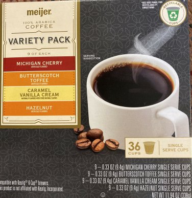 Michigan Cherry Butterscotch Hazelnut Caramel Vanilla Cream&iuml;&iquest;&frac14; Meijer K-Cups