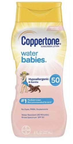 Coppertone 6 oz Water BABIES Sunscreen Lotion Broad Spectrum SPF 50 exp 2022