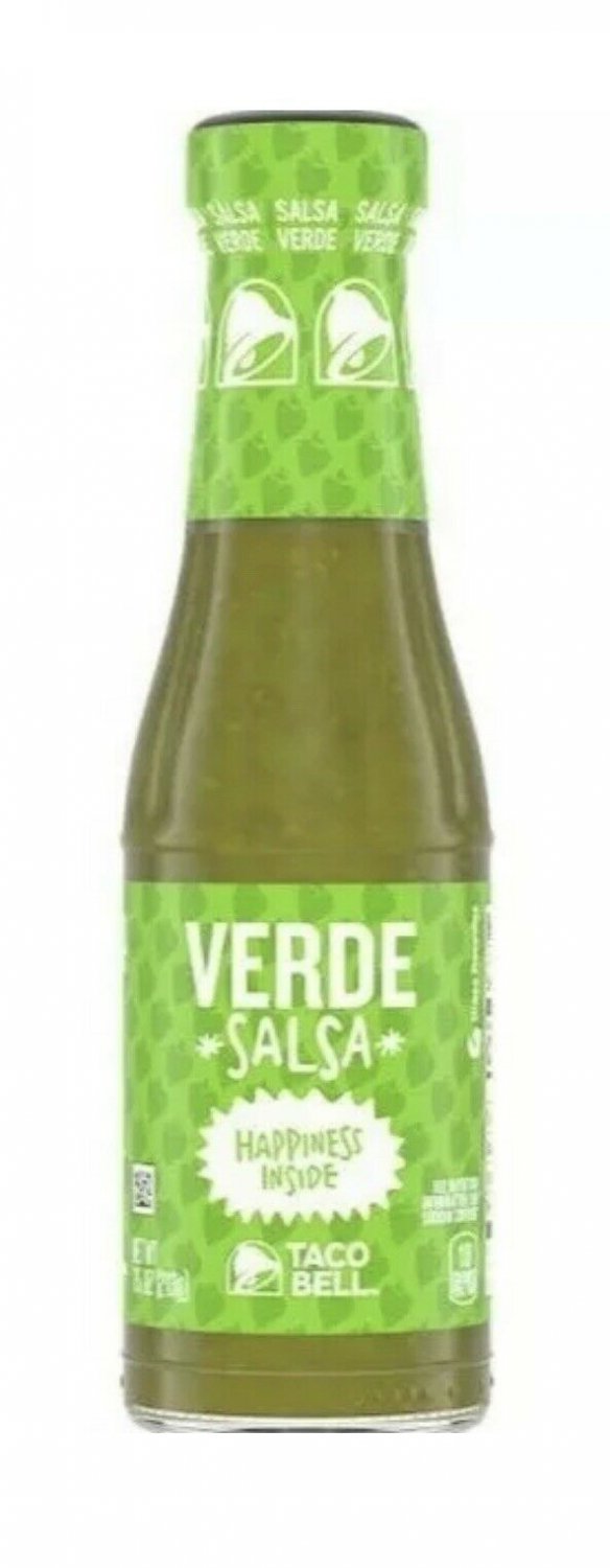 Taco Bell Salsa Verde/ Green Sauce 7.5 oz. Glass Bottle