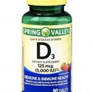 Spring Valley Quick Dissolve Vitamin D3 Tablets (5000 IU) 90 Count Strawberry