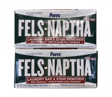 Fels Naptha Heavy Duty Laundry Soap 5.0 Ounce Bar Set Of 2