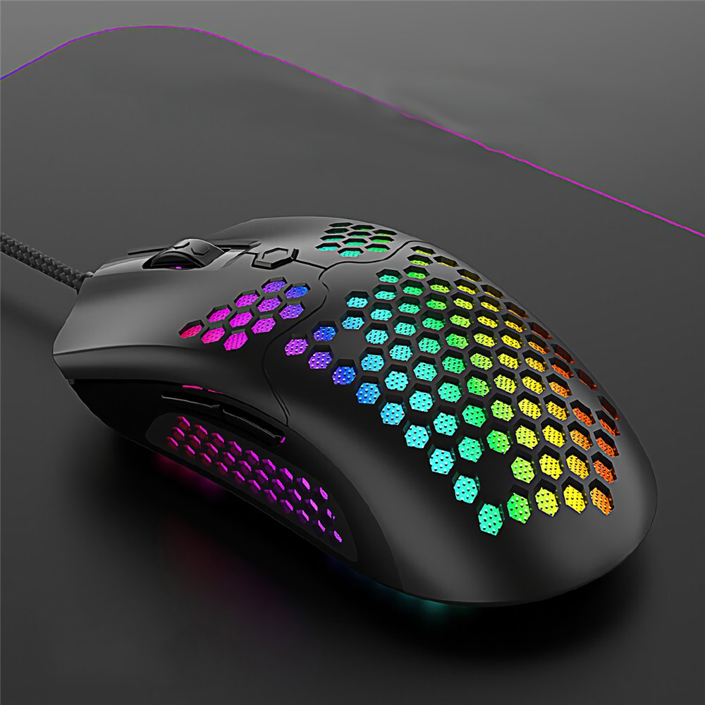 Free Wolf M5 Wired Breathing RGB Shape 12000DPI Gaming Mouse USB Wired Gaming Mouse