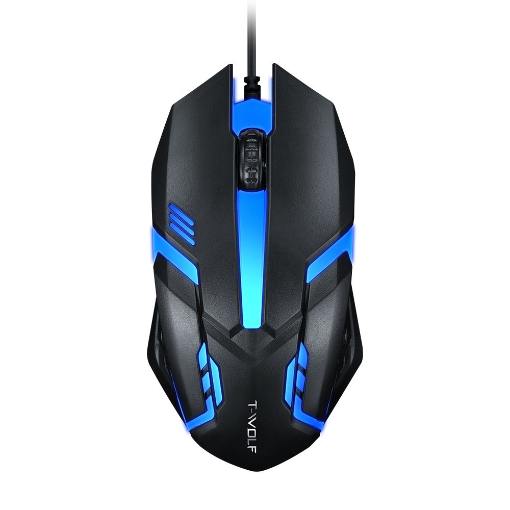 TWOLF V1 Wired Gaming Mouse 1200DPI 7 Colors Breathing Backlight