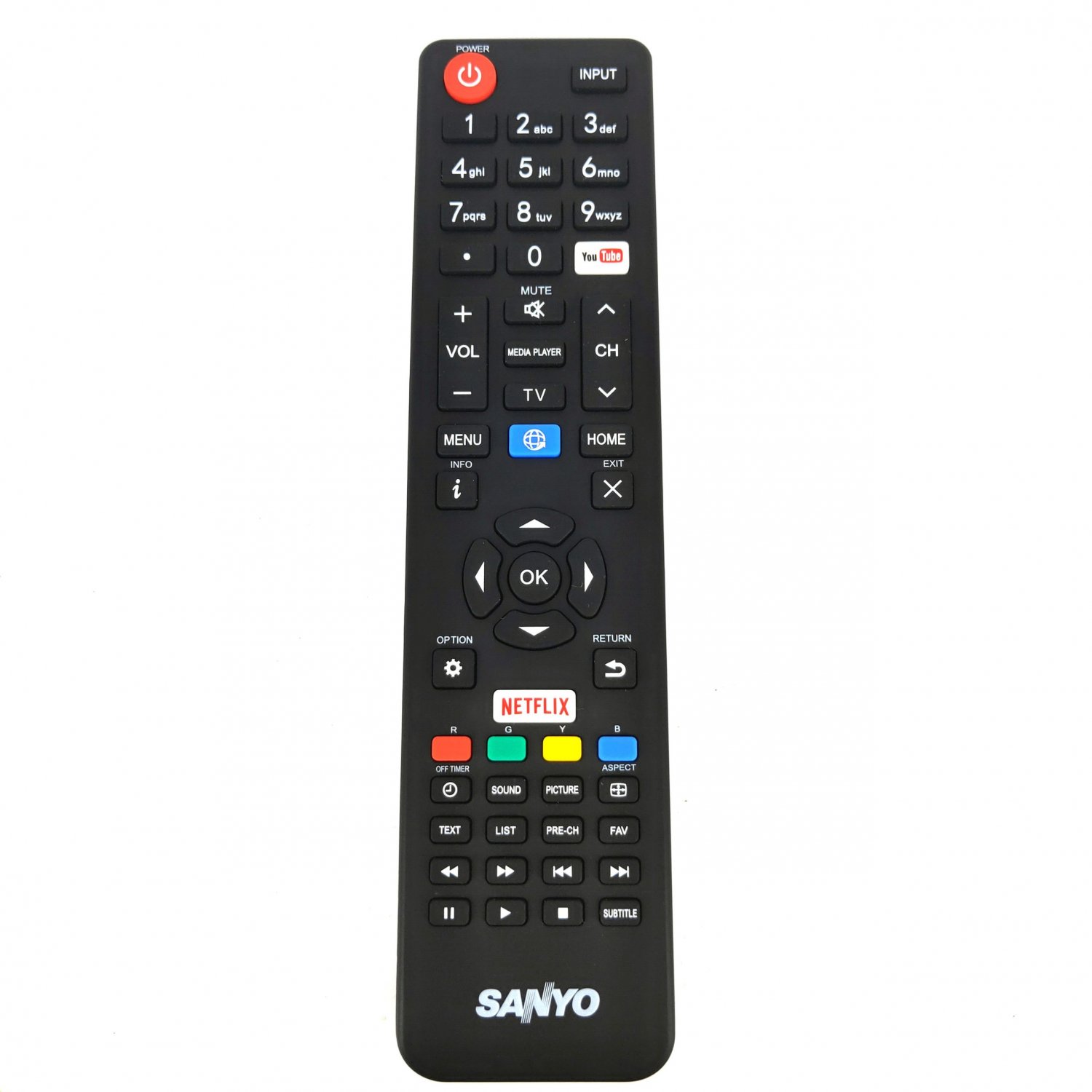 Original Remote Control For Sanyo TV with Netflix