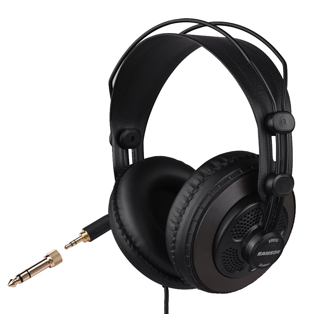 SAMSON SR850 Semi-open Headphone 50mm Drivers Portable Over-ear Stereo Music Sport Headset with Mic