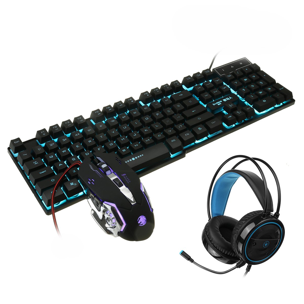 Bakeey Mice Keyboards Headphones Combo 104Key Backlit Mechanical