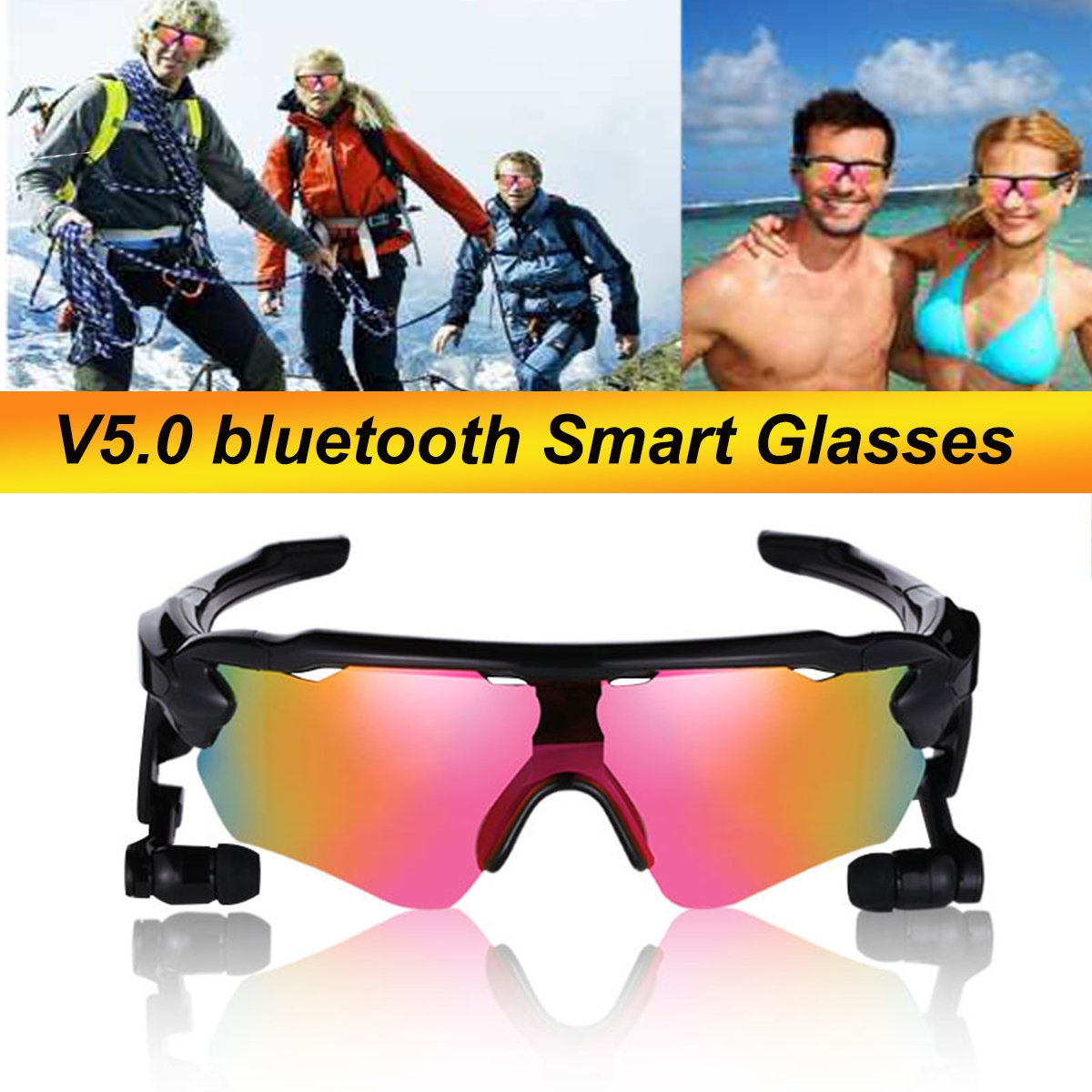 Smart Glasses bluetooth Earphone Wireless Earbuds UV400 Polarized Lens