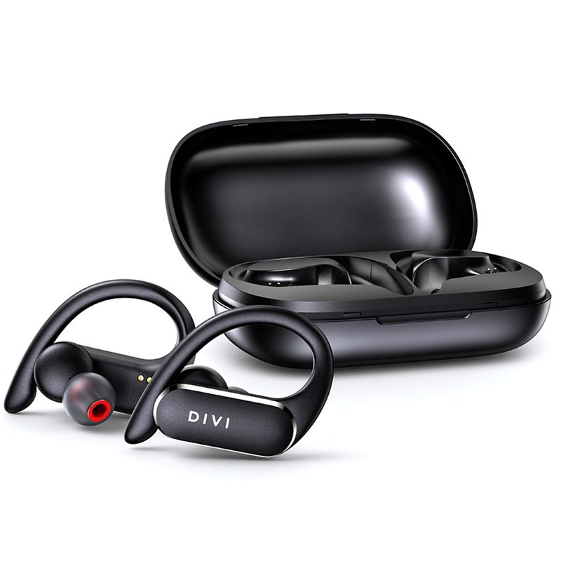 Divi TWS bluetooth 5.0 Earphone HiFi Sports Earhooks Smart Touch Bass Wireless Headphone for iPhone