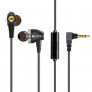 Dual Dynamic Drivers Wired Control Earphone Heavy Bass HIFI 3.5mm Jack In-ear Sport Headset With Mic