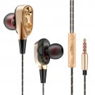 QKZ CK8 Wired Dual Moving Coil Heavy Bass Stereo In-ear Earphone with Microphone Line Control