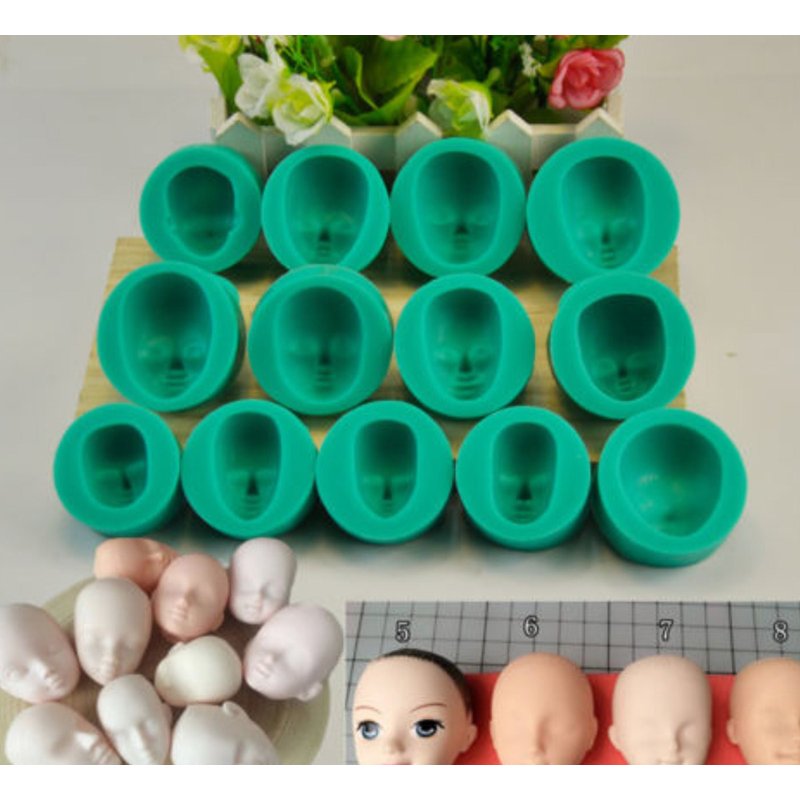 13pcs Silicone Mould Doll's Face Sugarcraft Cake Decorating Fondant Set Children Gift Early Educatio