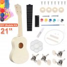21 Inch Ukulele DIY Kit Miniature UKE Guitar Instrument Wooden Paint Build with Full Acc