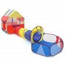 3 IN 1 Indoor Outdoor Triangle and Hexagon Detachable Tent Childrens Play Toys with Zippered Storage