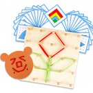 59PCS Wooden Multi-color Montessori Geomtric Pegboard Mathematical Manipulative Shape Traditional Ea