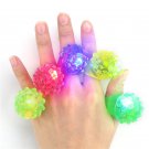 5PCS LED Flashing Elastic Rubber Blinking Strawberry Finger Ring Decoration Toys