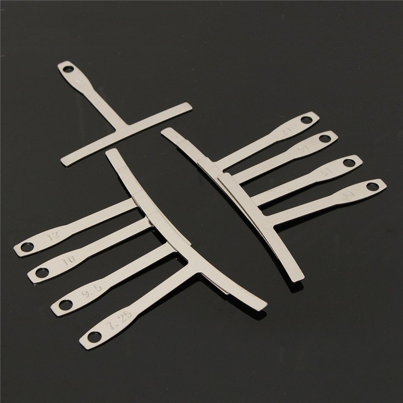 9Pcs Stainless Steel Guitar Understring Radius Gauges Setup Luthier Tools Set